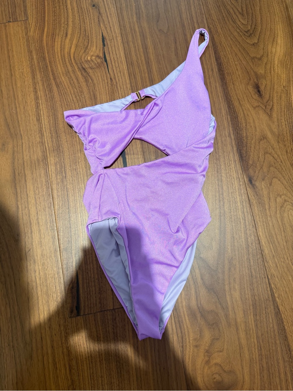 Baobab Collection One-Shoulder Cutout Swimsuit - Lavender